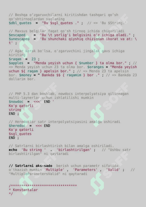 php ni 30 daqqada o'rganish 3