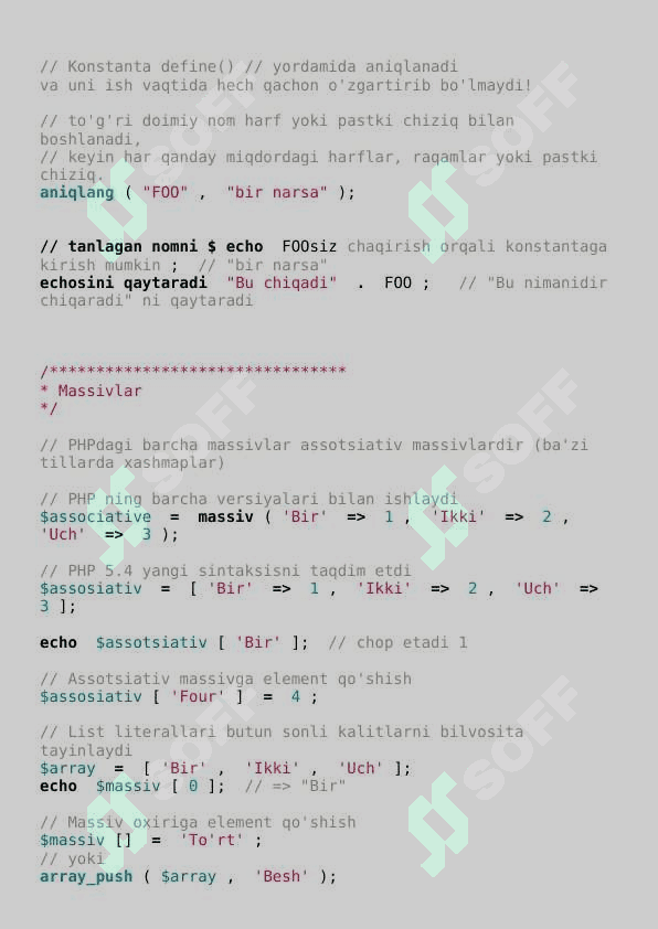 php ni 30 daqqada o'rganish 4