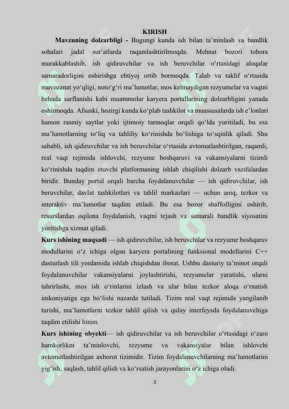 Karyera: bugungi kundagi ishchilar, vakansiyalar portali, rezyume boshqaruvi 3