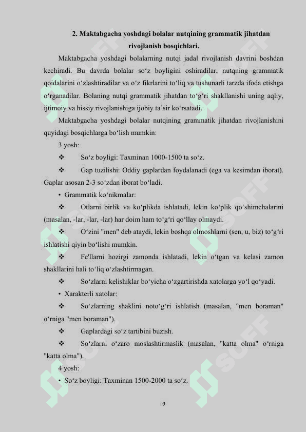 Maktabgacha ta’limda nutqning gramatik tomonini shakllantirish metodikasi 8