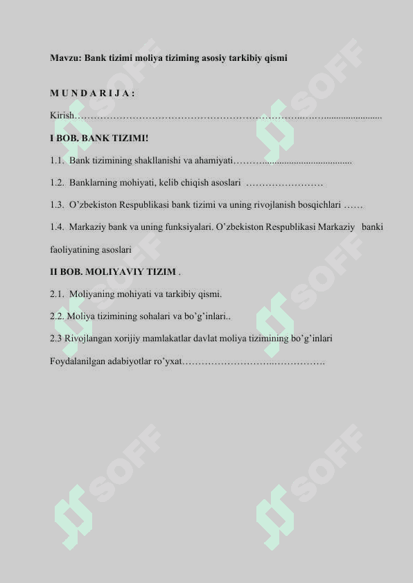 Bank tizimi moliya 3