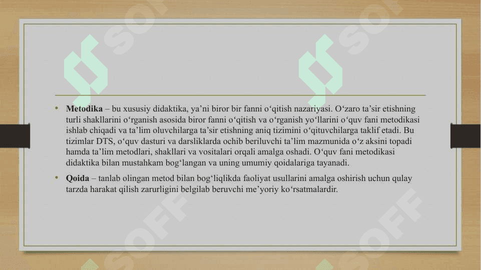 Taʻlim shakllari, metodlari va vositalari tasnifi 4