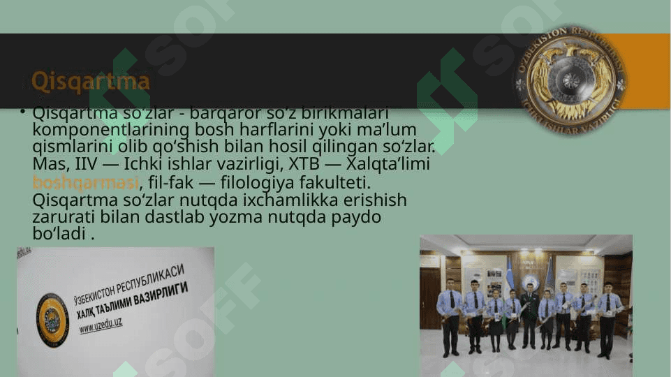 Sohaga oid qisqartmalar 3