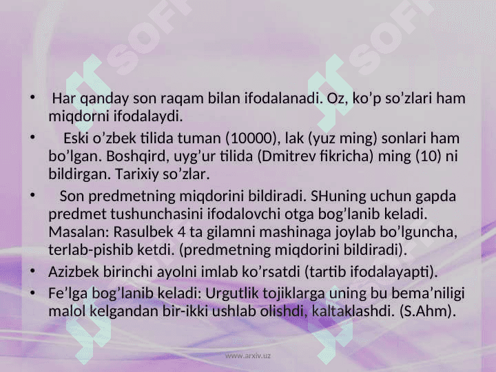 Son so’z turkumi 3