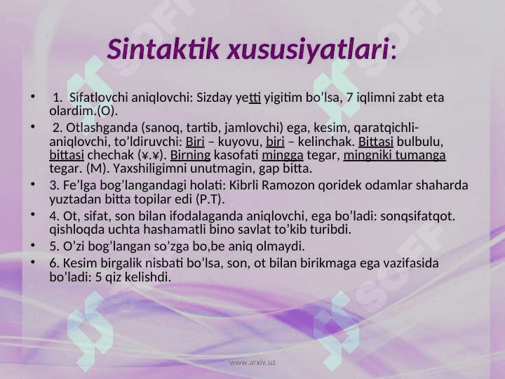 Son so’z turkumi 7
