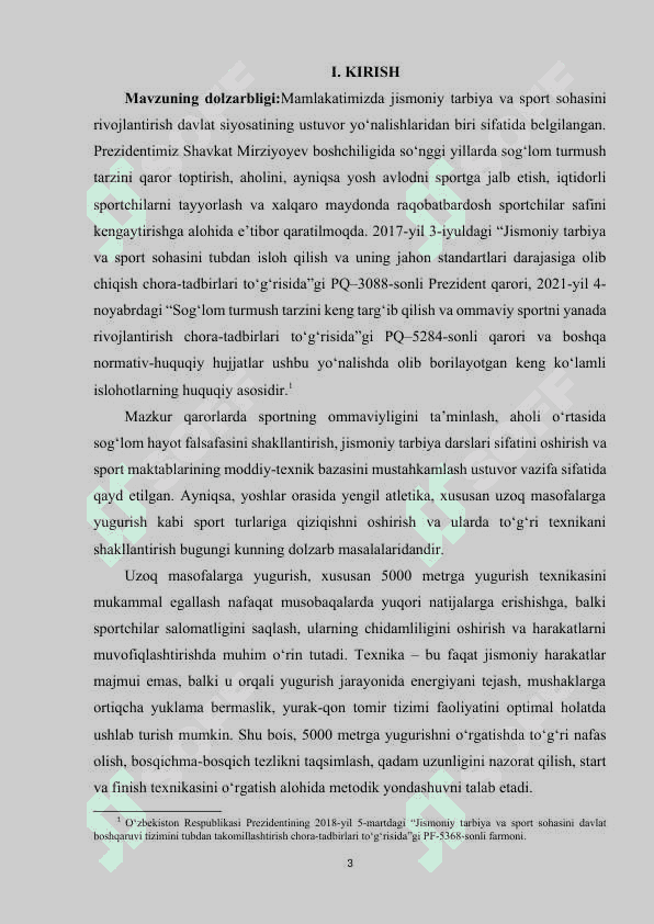 Uzoq masofalarga yugurish texnikasini o'rgatish (5000 metr). 3