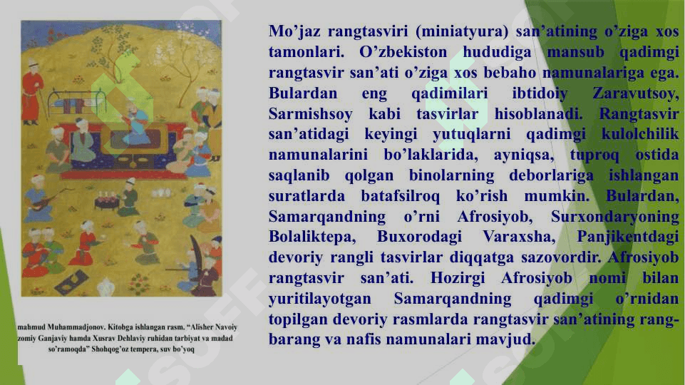 O’RTA ASRLARDA  O’RTA OSIYO MINIATYURA SAN’ATI 3