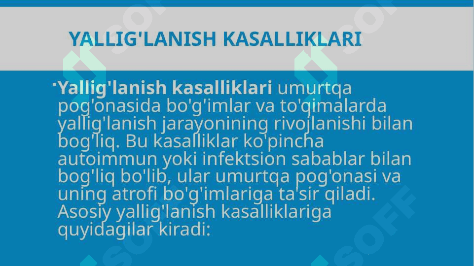 Umurtqa yallig’lanish va degenerativ distrofik kasalliklari 2