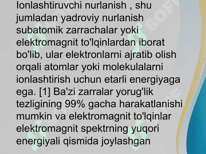 Ionlashtiruvchi nurlarning biologik toʻqimalarga ta’siri 2