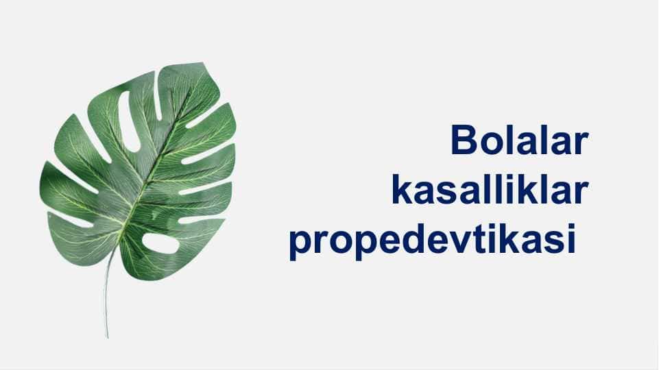 Bolalarda surunkali infeksiya oʻchoqlari. 1