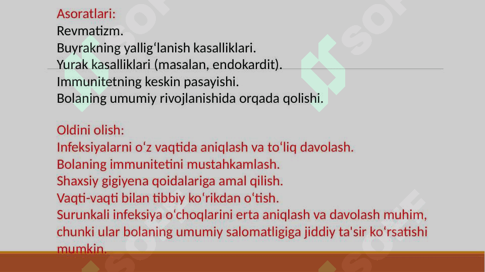 Bolalarda surunkali infeksiya oʻchoqlari. 8