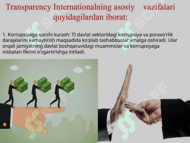 Transparency International nodavlat tashkilotining tashkil etilish tarixi va vazifalari 3