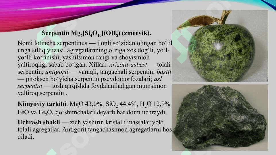 ZANJIRSIMON STRUKTURALI SILIKAT MINERALLAR 4