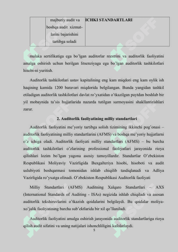 auditorlik faoliyatini tartibga solish 5