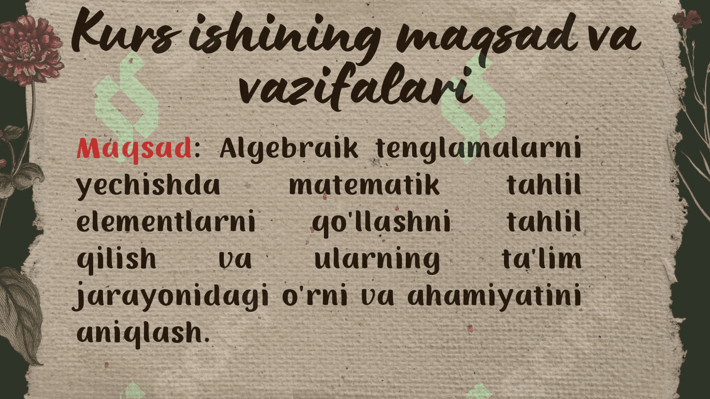 Algebraik tenglamalarni yechishda matematik tahlil elementlaridan foydalanish 4