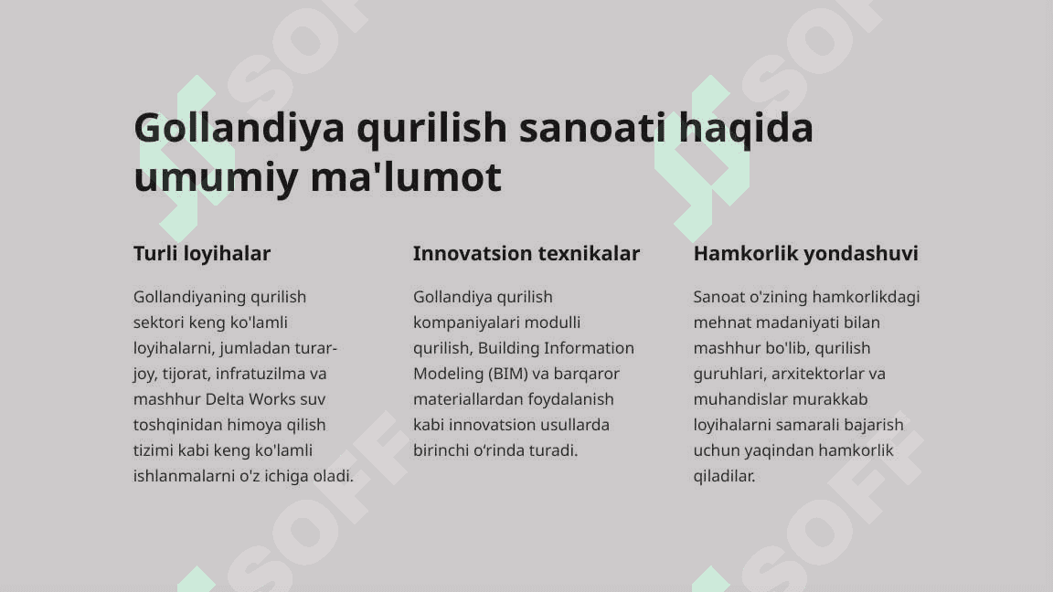 Niderlandiyada qurilish boshqaruvi 2