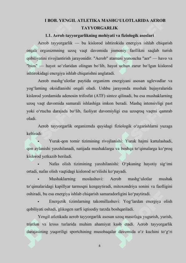 YENGIL ATLETIKA MASHG’ULOTLARIDA AEROB VA ANAEROB TAYYORGARLIK 5