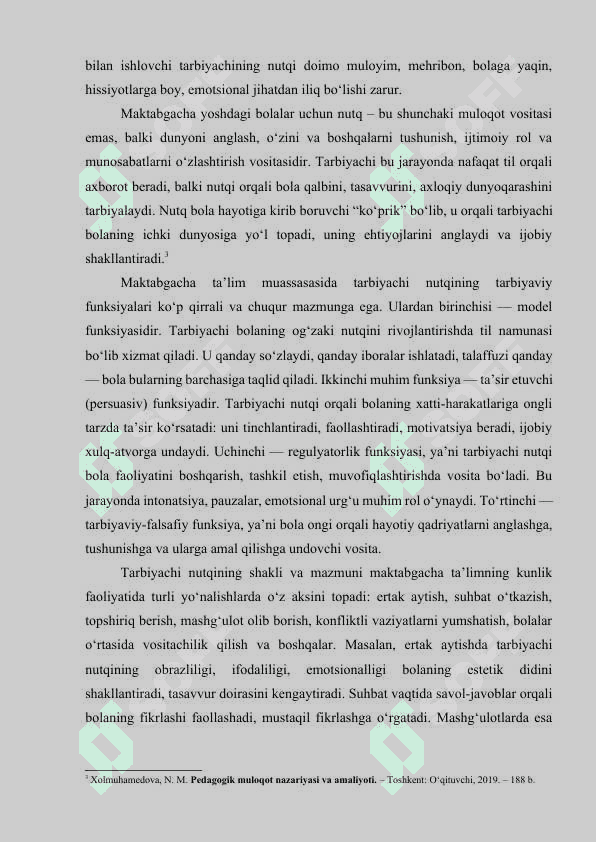 TARBIYACHI NUTQIGA QO'YILADIGAN PEDAGOGIK TALABLAR. 6