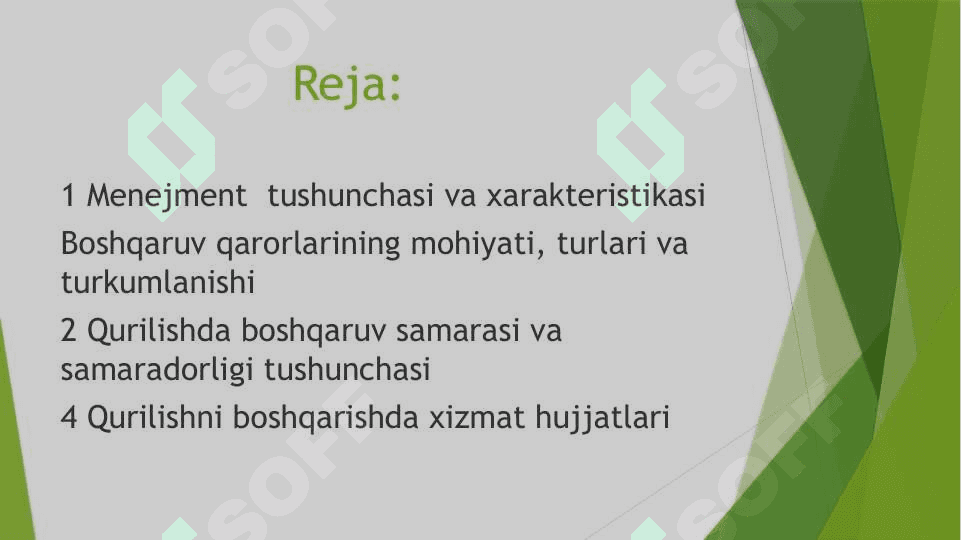 Qurilishda menejment xususiyatlari 2
