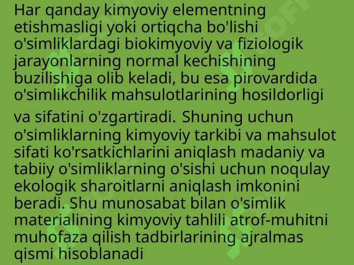 O'simliklarni kimyoviy tarkibini aniqlashning zamonaviy usullari 2