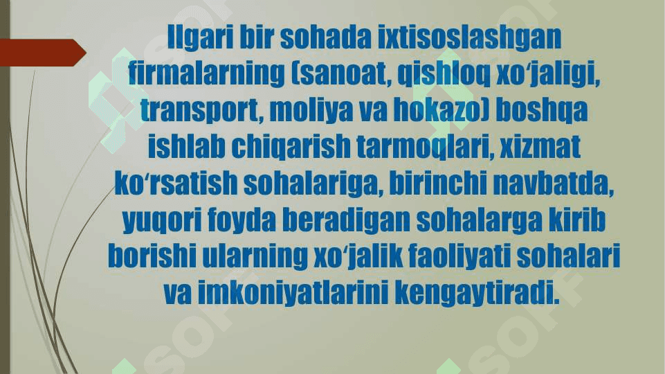 Diversifikatsiya haqida tushuncha, diversifikatsiya strategiyasini ishlab chiqish 3