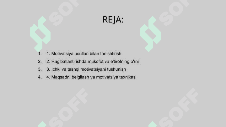Motivlashtirishda qo'llaniladigan usullar 2