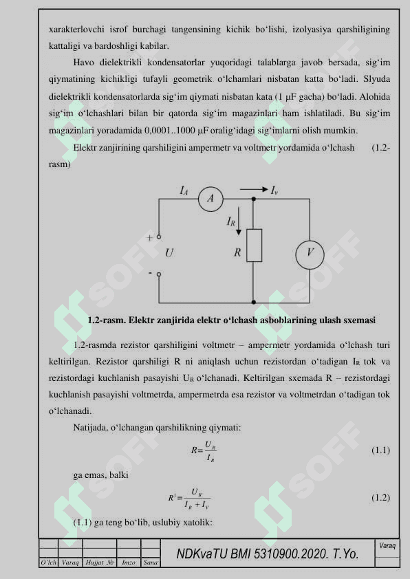 Elektr kattaliklarni o‘lchash stendini yaratish 7