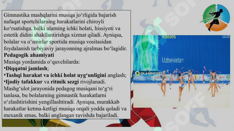 Gimnastika chiqishlarida musiqa jo‘rligi 3
