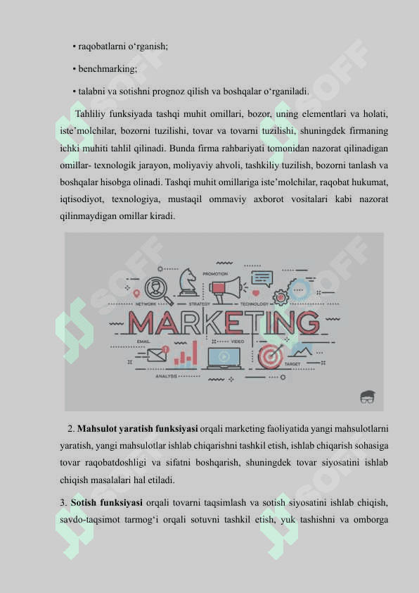Marketing funksiyalari va tamoyillari. 3