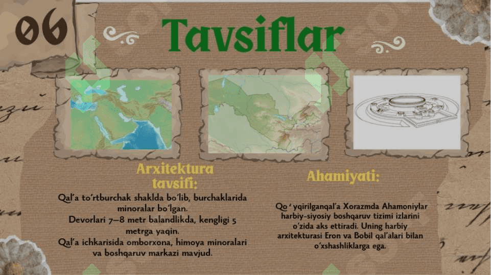 Ahamoniylar davrida Xorazm me'morchilik yodgorliklari (2) 8