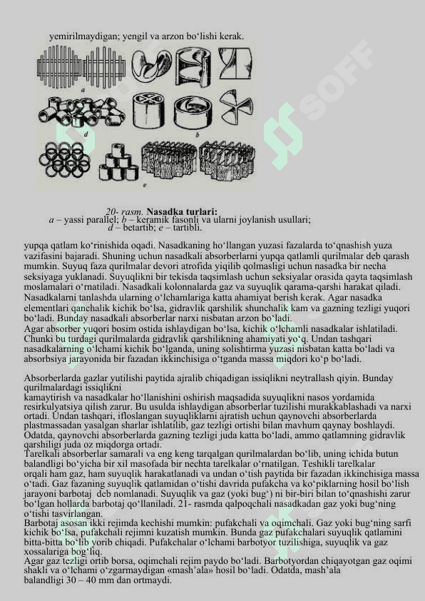 Absorbsiya jarayoni uchun jixozlar 7