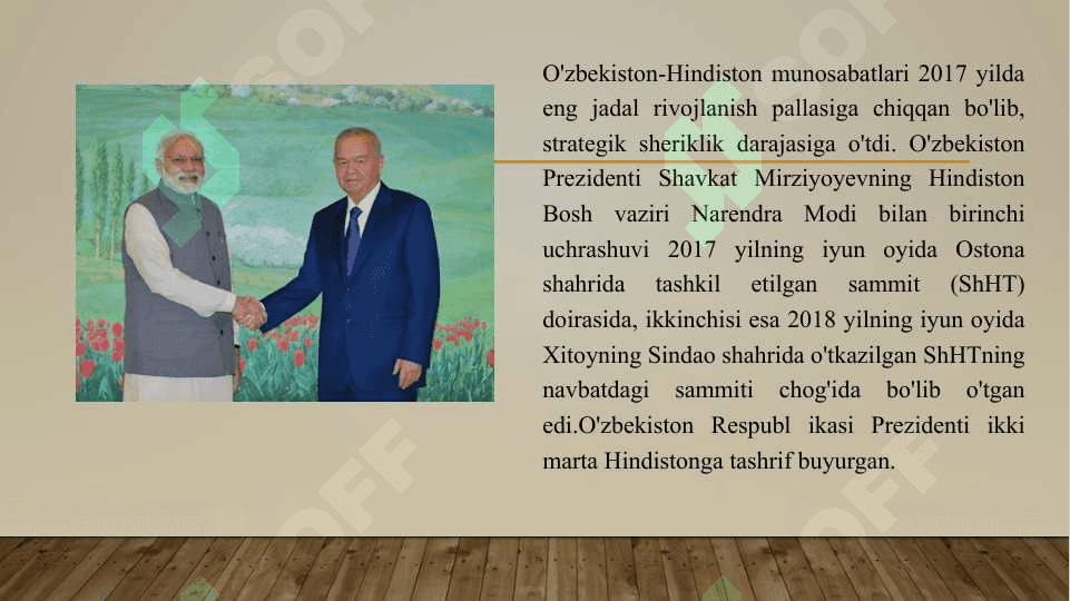 Oʻzbekistonning Hindiston va Pokiston bilan hamkorligi 8