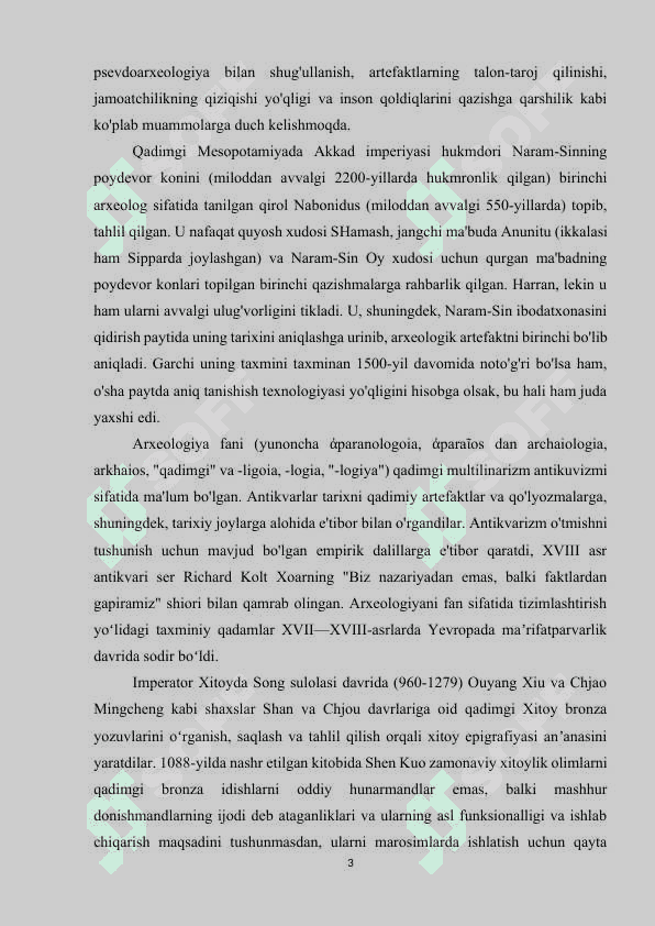 O’LKAMIZ TARIXINI O’RGANISHDA ARXEOLOGIYA FANINING TUTGAN O’RNI VA AHAMIYATI.docx 3