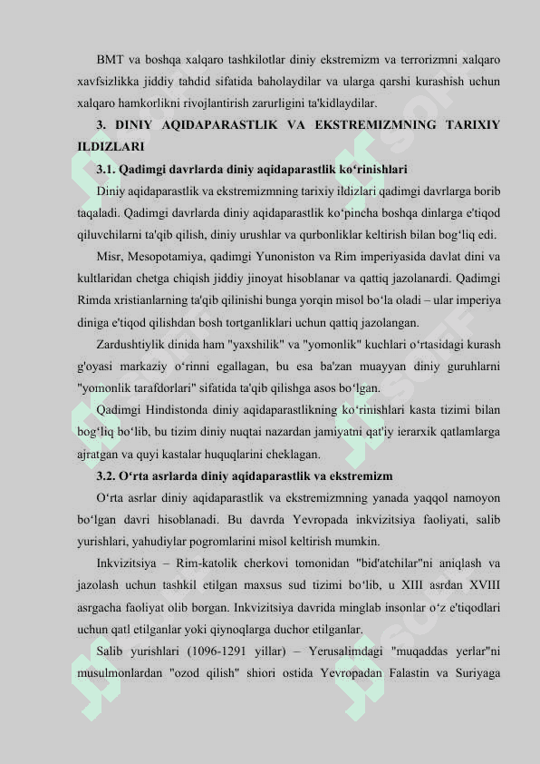 DINIY AQIDAPARASTLIK (FANATIZM), EKSTREMIZM, PAYDO BOʻLISHINING IJTIMOIY TARIXIY ZAMINLARI VA RIVOJLANISHI 7