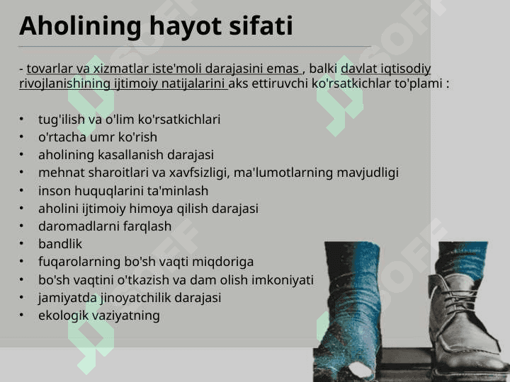 Hayot sifatining ijtimoiy ko'rsatkichlari Inson taraqqiyoti indeksi 2