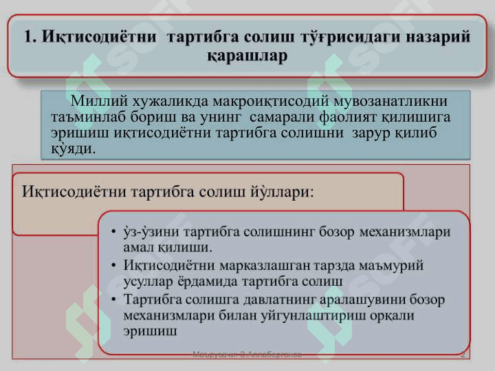 Iqtisodiyotni davlat tomonidan tartibga solinishi 2