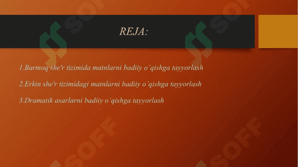 BARMOQ SHER TIZIMI HAQIDA 2