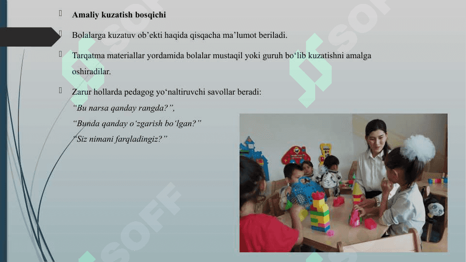 TARQATMA MATERIALLARDAN FOYDALANGAN HOLDA KUZATISHLARNI TASHKIL ETISH 6