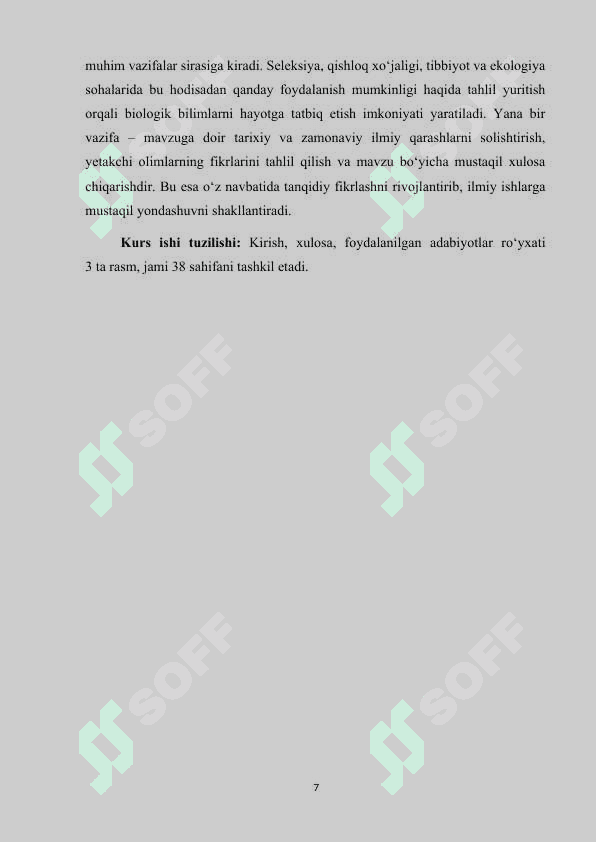 MODIFIKATOR O‘ZGARUVCHANLIK KURS ISHI 7