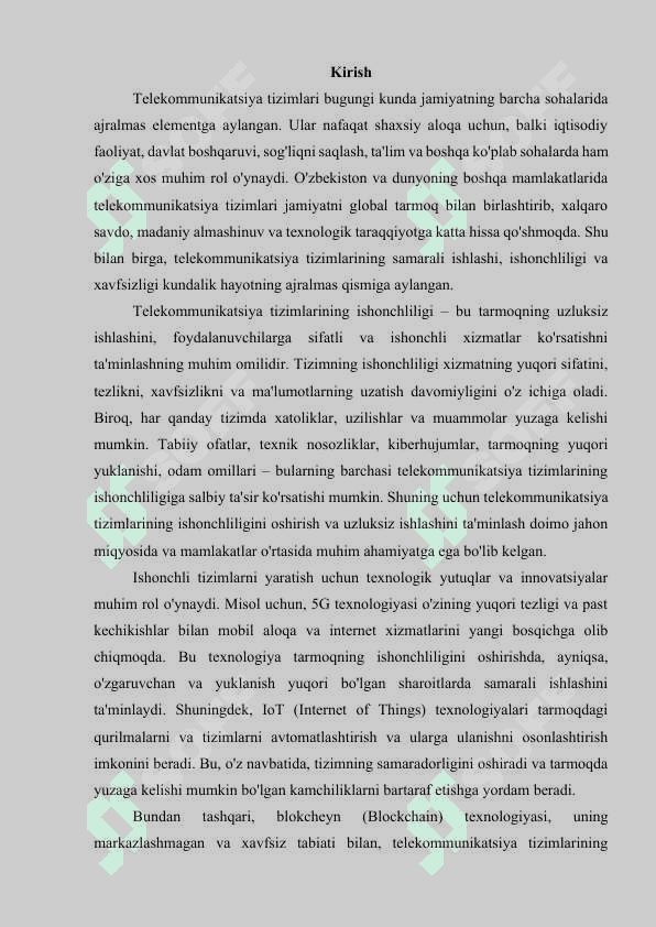 Telekommunikatsiya tizimlarida ishonchlilikni oshirish 3