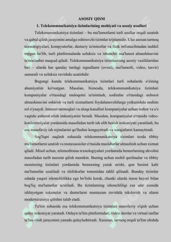 Telekommunikatsiya tizimlarida ishonchlilikni oshirish 5