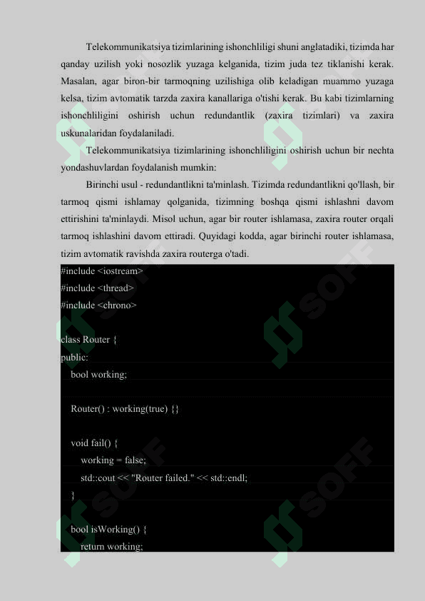 Telekommunikatsiya tizimlarida ishonchlilikni oshirish 7
