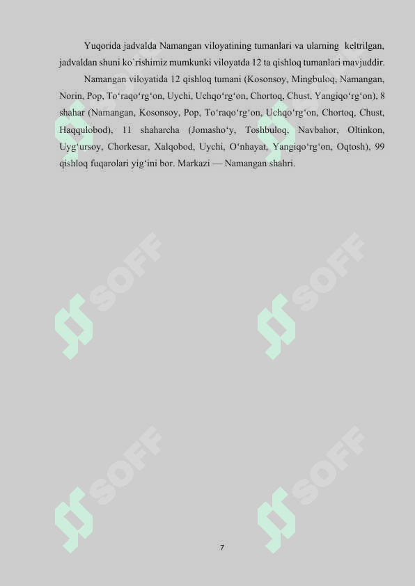 Namangan viloyatining iqdisodiy geografik tavsifi 7