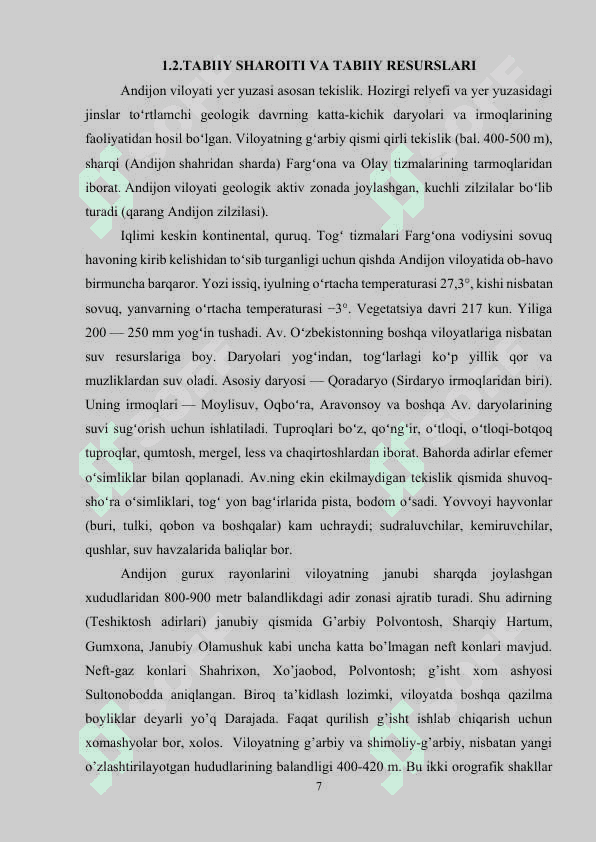Andijon viloyatining iqtisodiy-geografik tavsifi 7