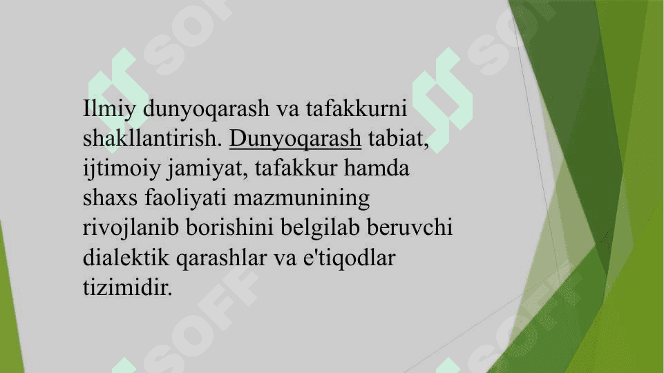 ILMIY DUNYOQARASHNI SHAKLLANTIRISH VA ÒQUVCHILARNI AQLIY TARBIYALASh. 2