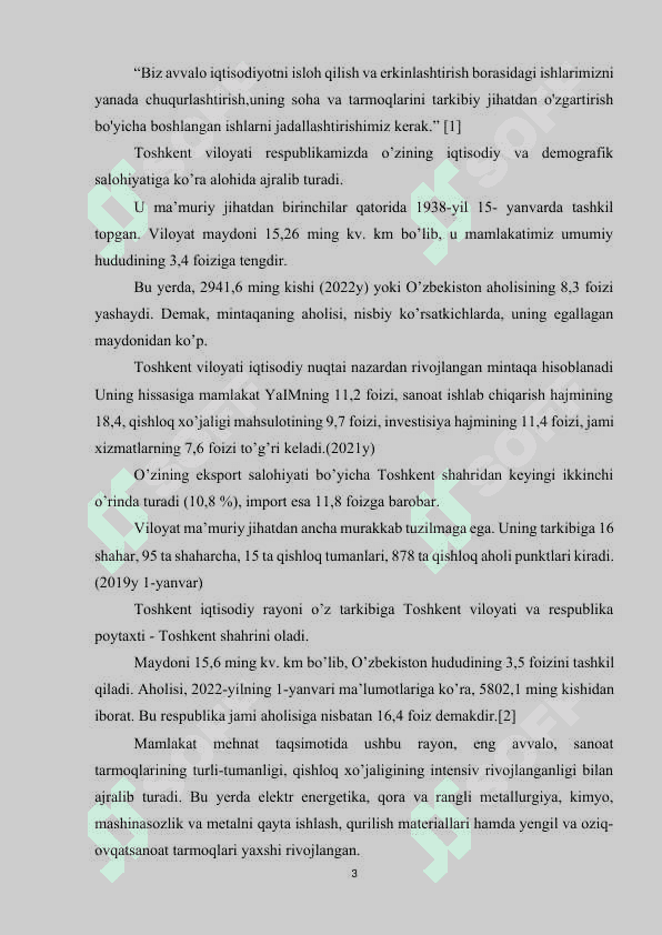 Toshkent viloyatining iqdisodiy geografik tavsifi 3