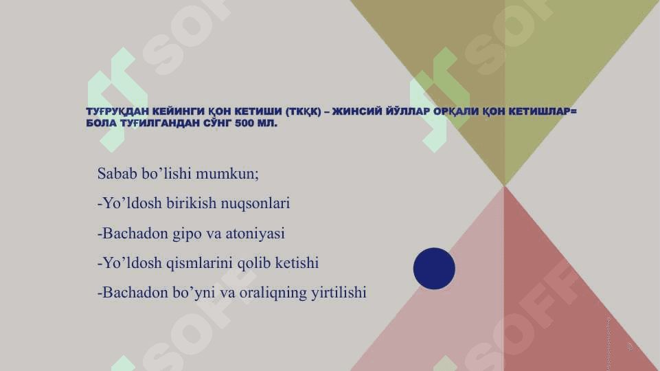 Tug’ruqdan keying qon ketish 2