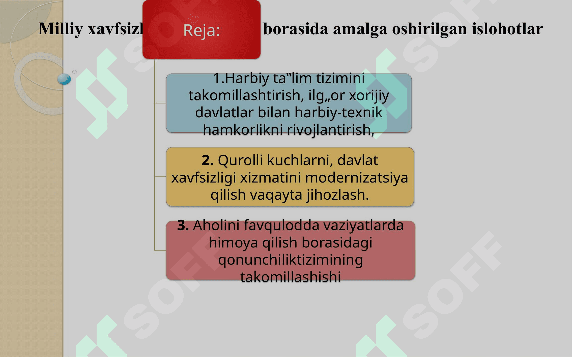 Milliy xavfsizlikni ta’minlash borasida amalga oshirilgan islohotlar 2