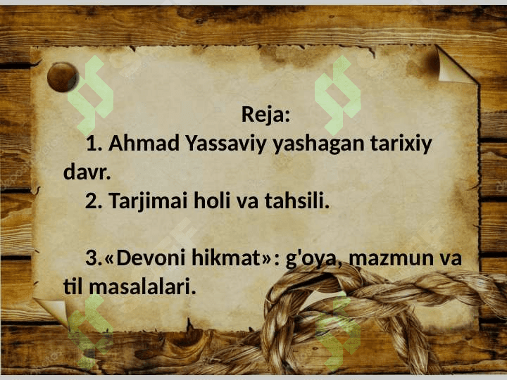 Ahmad Yassaviy hayoti va ijodi 2