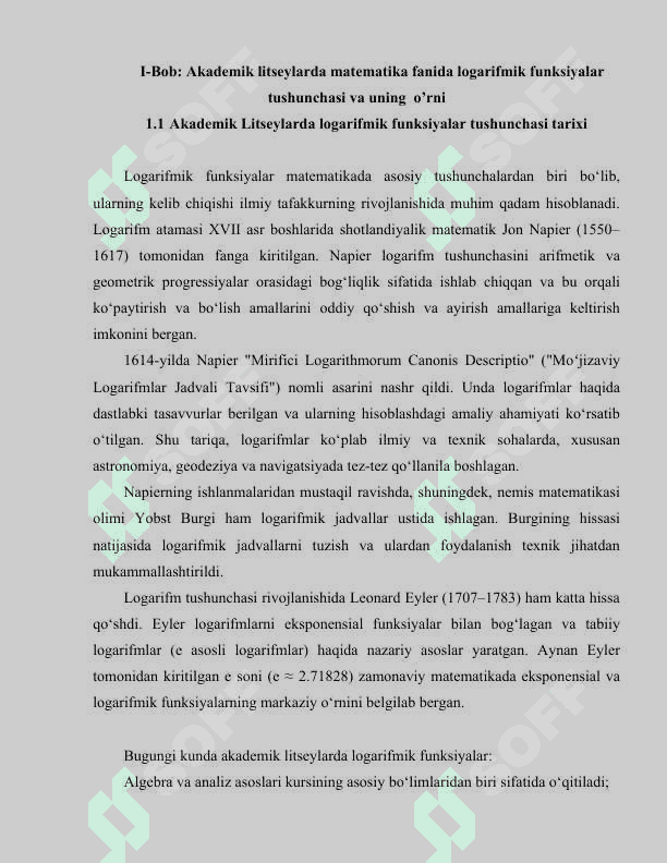 Akademik litseyda Logarifmik funksiyalarni oʼqitish metodikasi 5